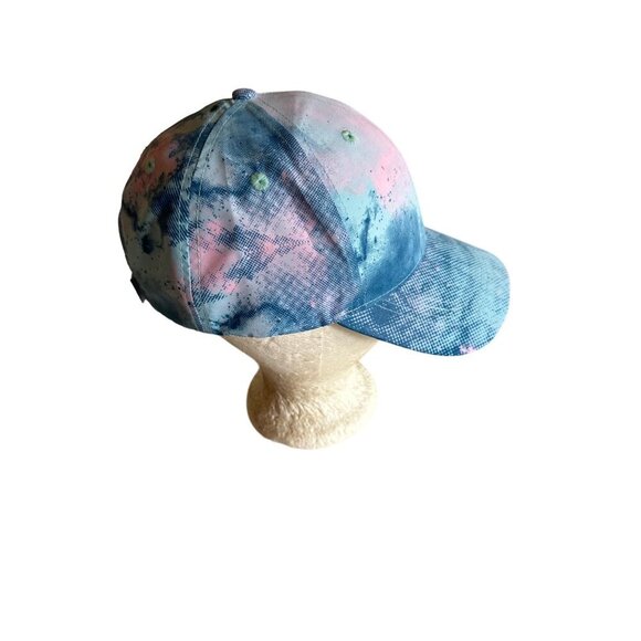 Kings Island Tie-Dye Adjustable Baseball Cap Blue & Pink By J Hats - Picture 3 of 5